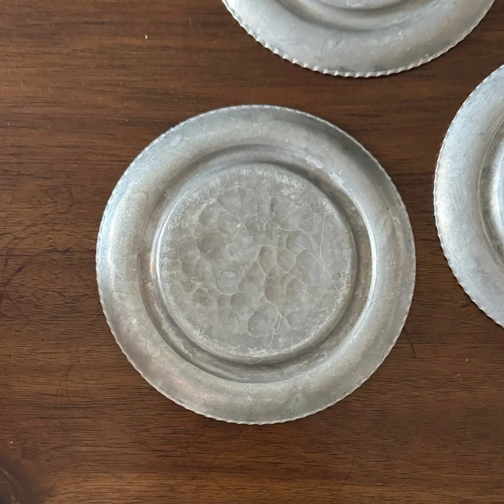 Hammered Aluminum Coasters, Fish Themed — 3 Count